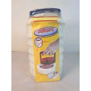 New Factory Sealed Vintage Burger Maker Press & Store Container Hamburger